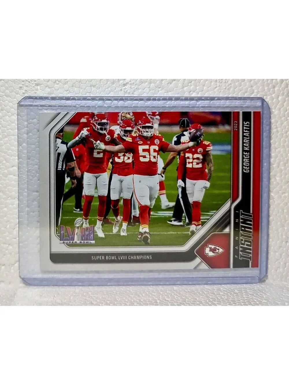 George Karlaftis 2023 Panini NFL Superbowl Champions #25 Card Kansas City Chiefs